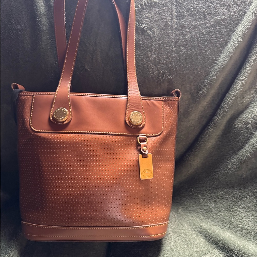 Dooney & Bourke Brown Perforated Leather Tote